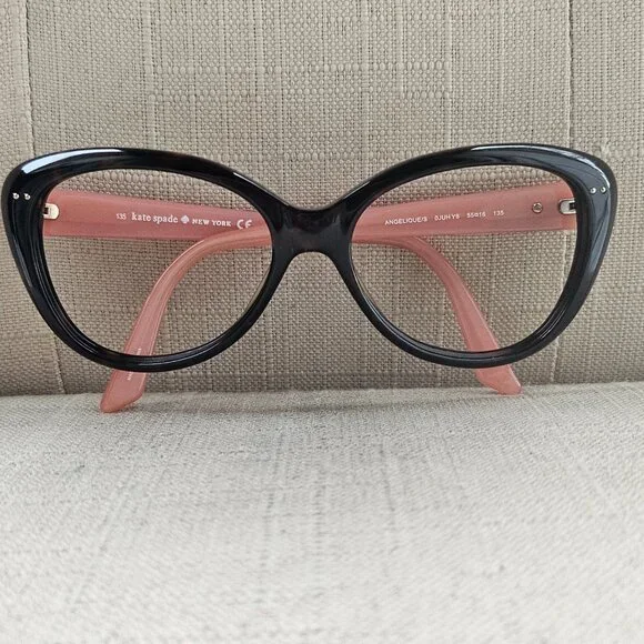 Kate Spade Women Eyeglasses Angelique Dark Havana/Pink Cat Eye Frame only - Picture 5 of 16